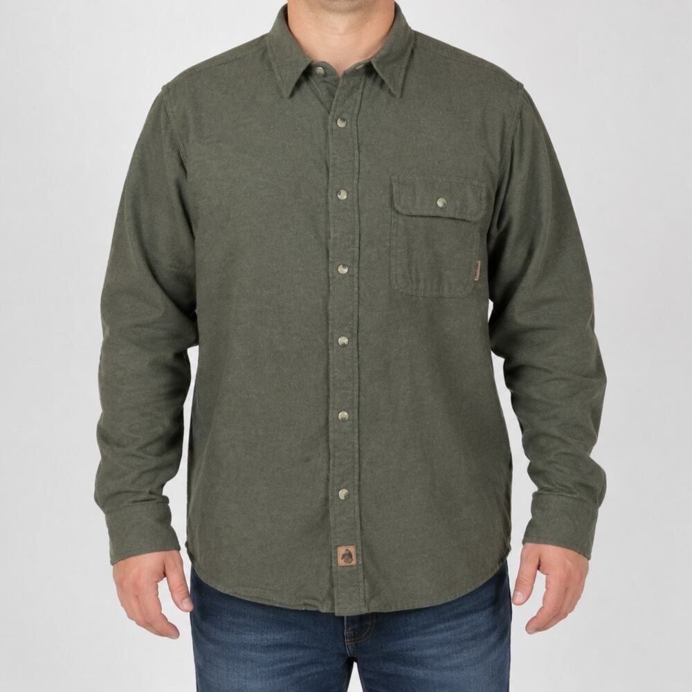 Legendary Whitetails Shirt Mens Large Green Flannel 100% Cotton Long Sleeve